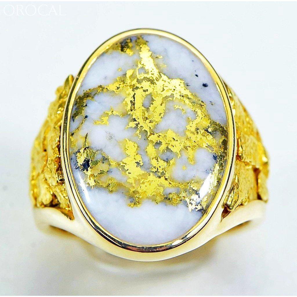 Gold Quartz Mens Ring - RM627Q-Destination Gold Detectors