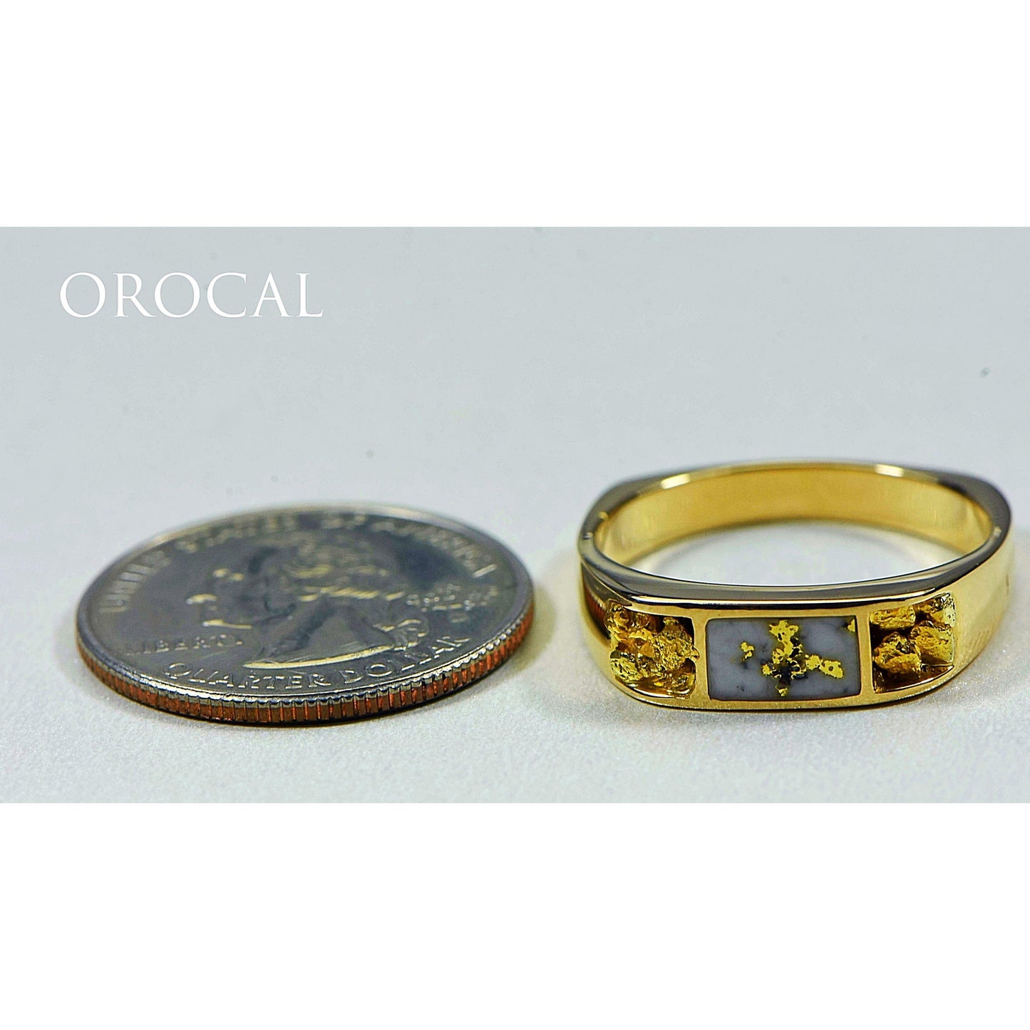 Gold Quartz Mens Ring - RM656NQ-Destination Gold Detectors