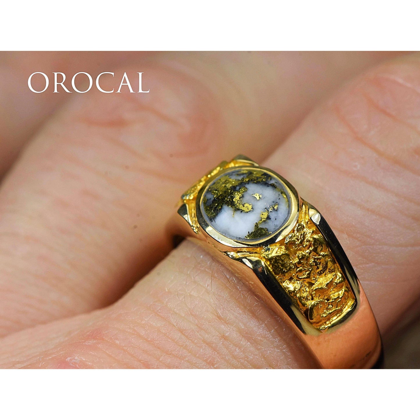 Gold Quartz Mens Ring - RM73Q-Destination Gold Detectors