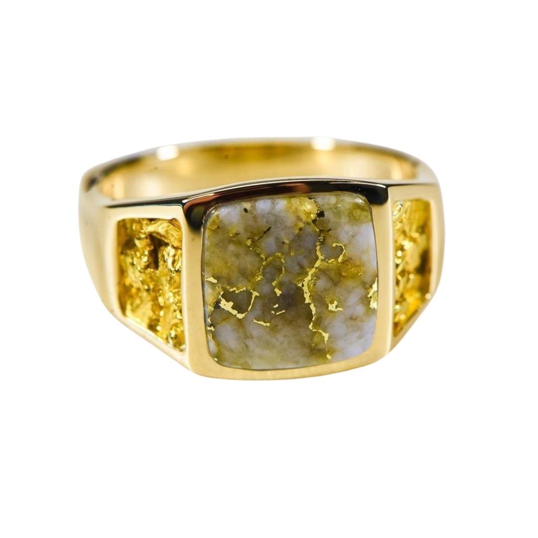 Gold Quartz Mens Ring - RM747Q-Destination Gold Detectors