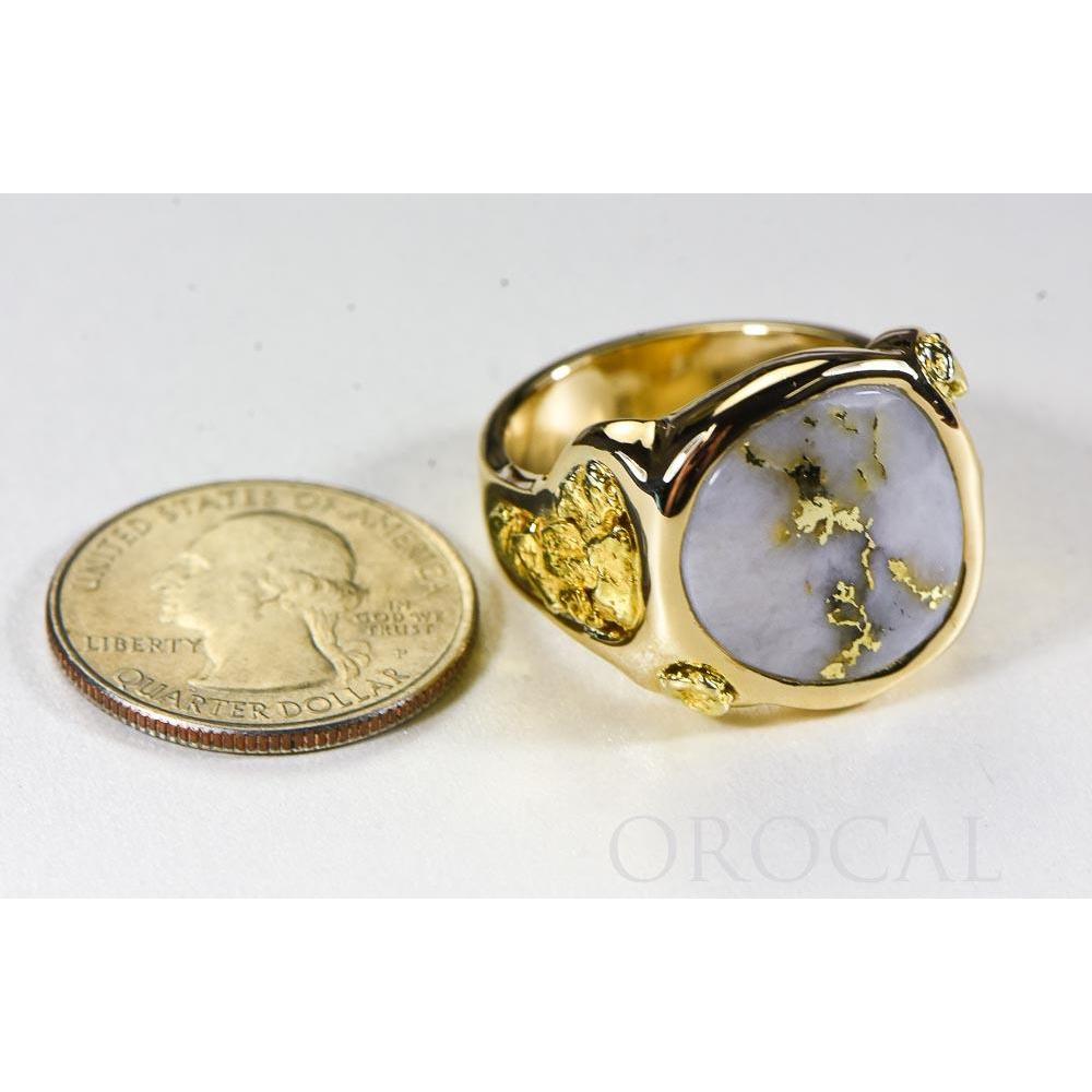 Gold Quartz Mens Ring -RM832Q-Destination Gold Detectors