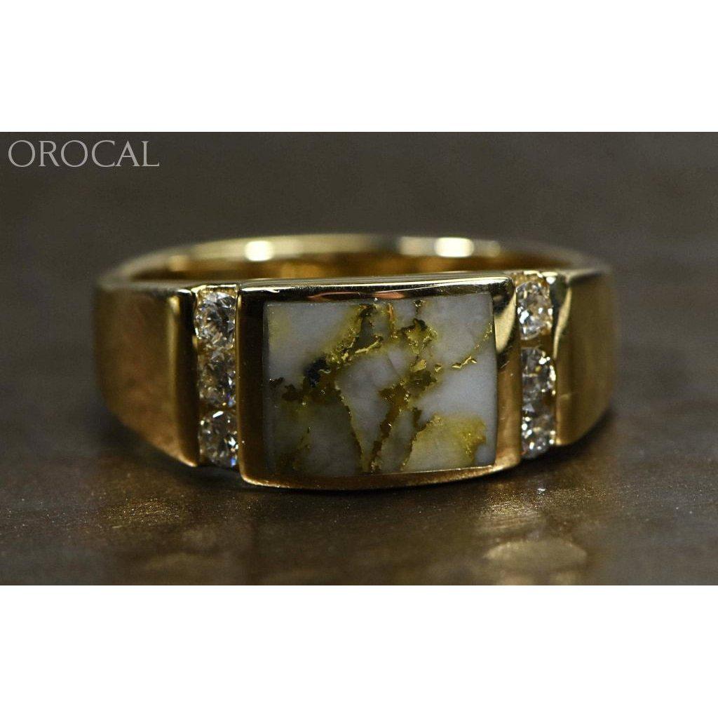 Gold Quartz Mens Ring with Diamonds - RM1052D42Q-Destination Gold Detectors