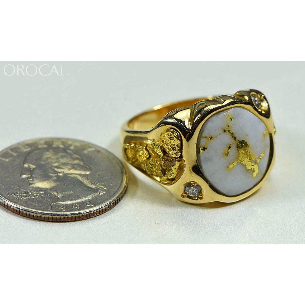 Gold Quartz Mens Ring with Diamonds - RM518D20Q-Destination Gold Detectors