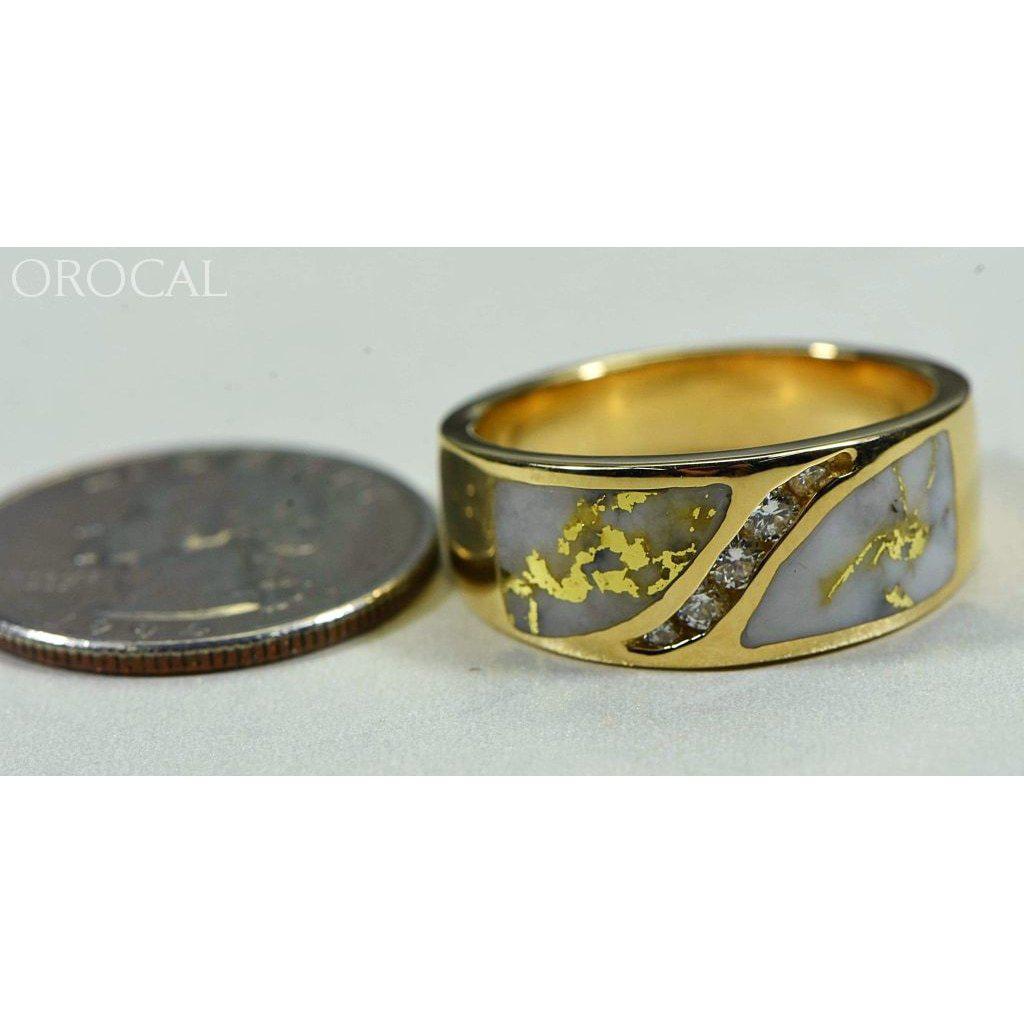 Gold Quartz Mens Ring with Diamonds - RM673D27Q-Destination Gold Detectors