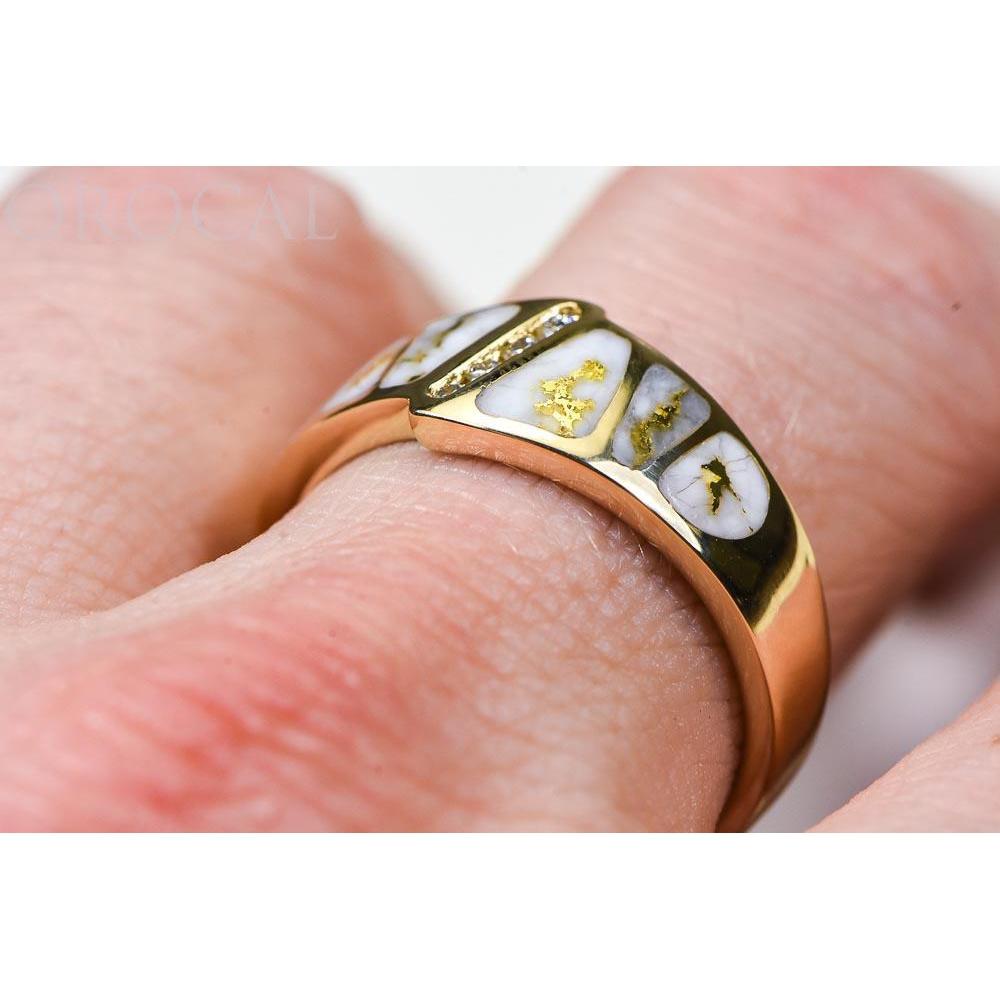 Gold Quartz Mens Ring with Diamonds - RM882D8Q-Destination Gold Detectors