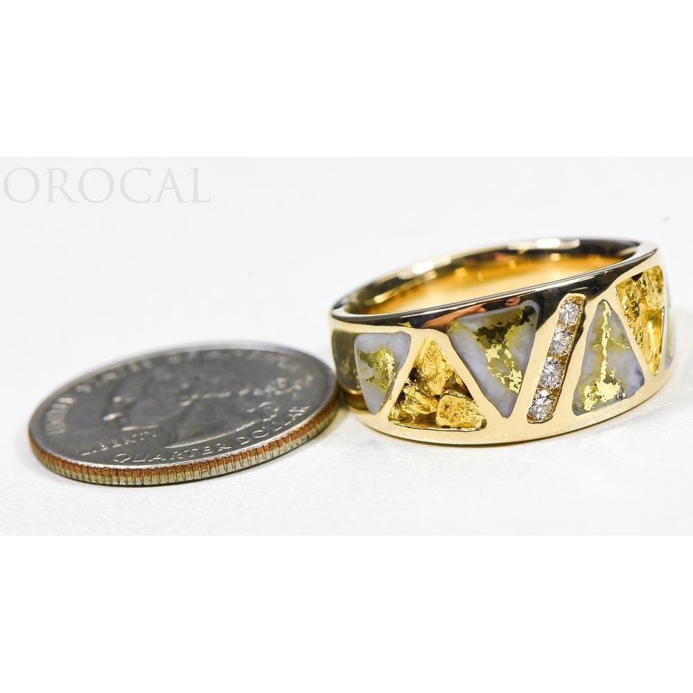 Gold Quartz Mens Ring with Diamonds - RM883D20NQ-Destination Gold Detectors