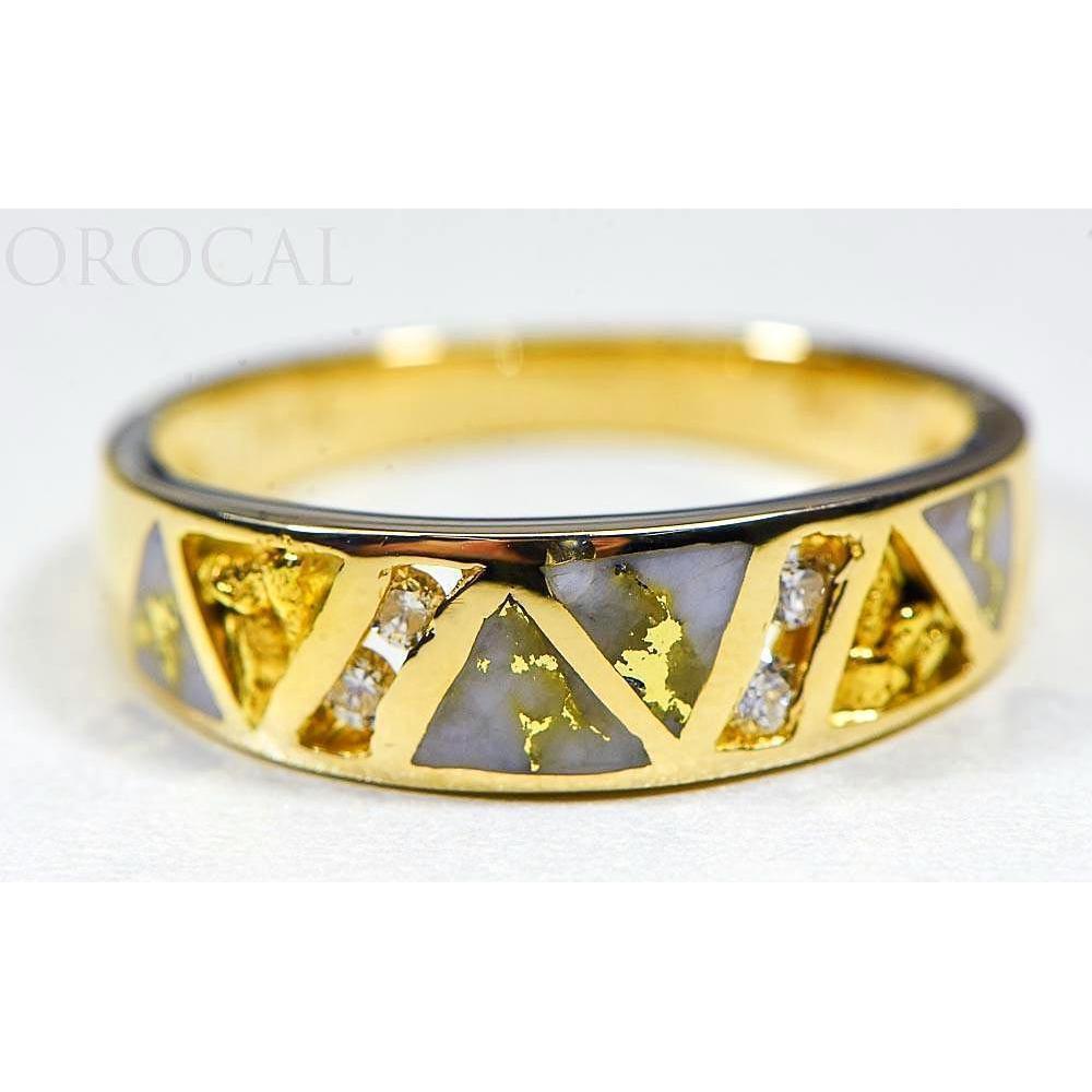 Gold Quartz Mens Ring with Diamonds - RM968D16NQ-Destination Gold Detectors