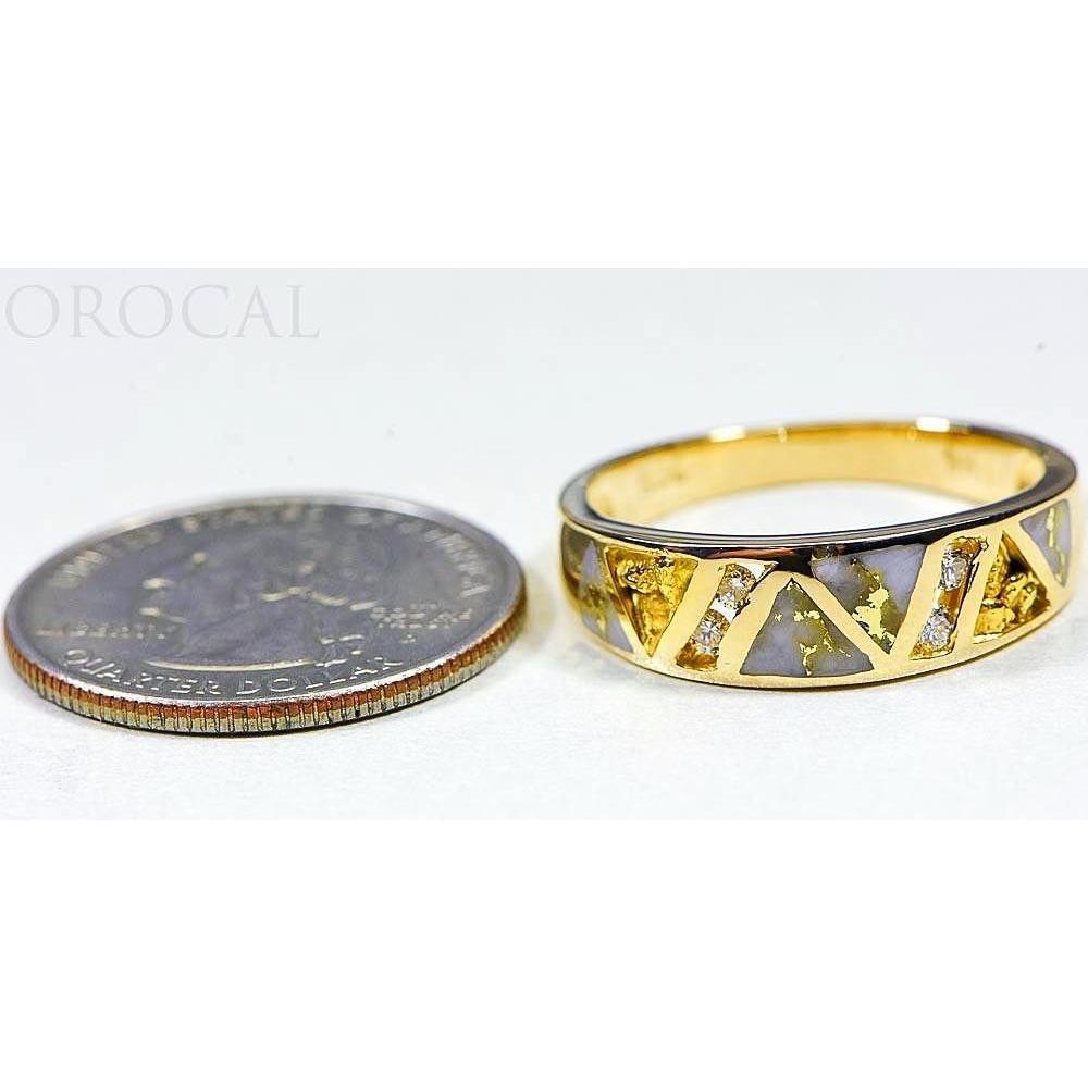 Gold Quartz Mens Ring with Diamonds - RM968D16NQ-Destination Gold Detectors