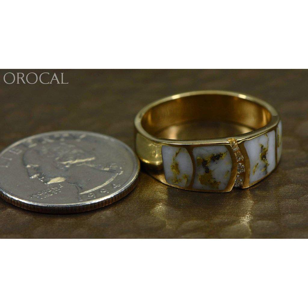 Gold Quartz Mens Ring with Diamonds - RMDL58SD9Q-Destination Gold Detectors