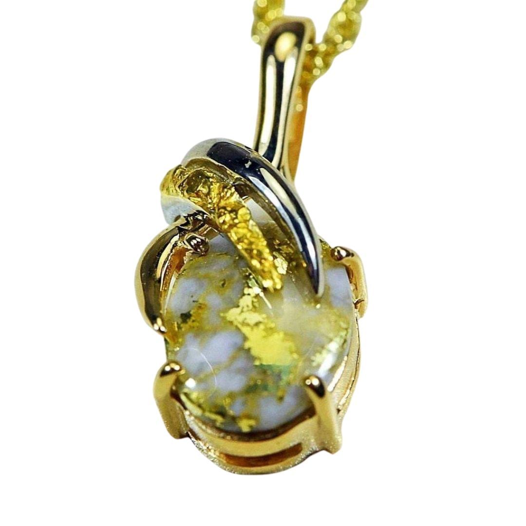 Gold Quartz Pendant & Nugget - PN819NQX-Destination Gold Detectors