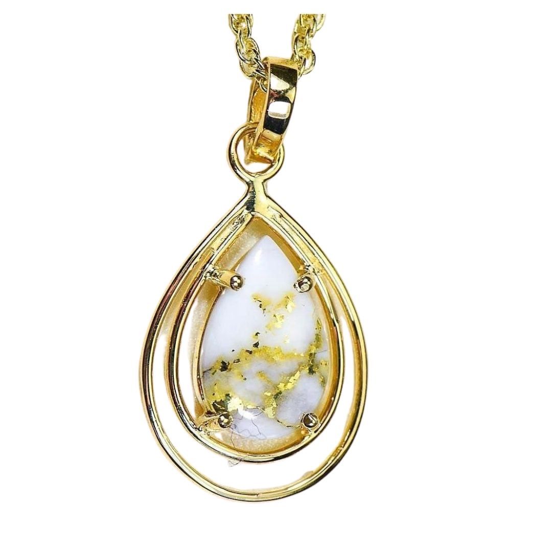 Gold Quartz Pendant - PN1076SQ-Destination Gold Detectors