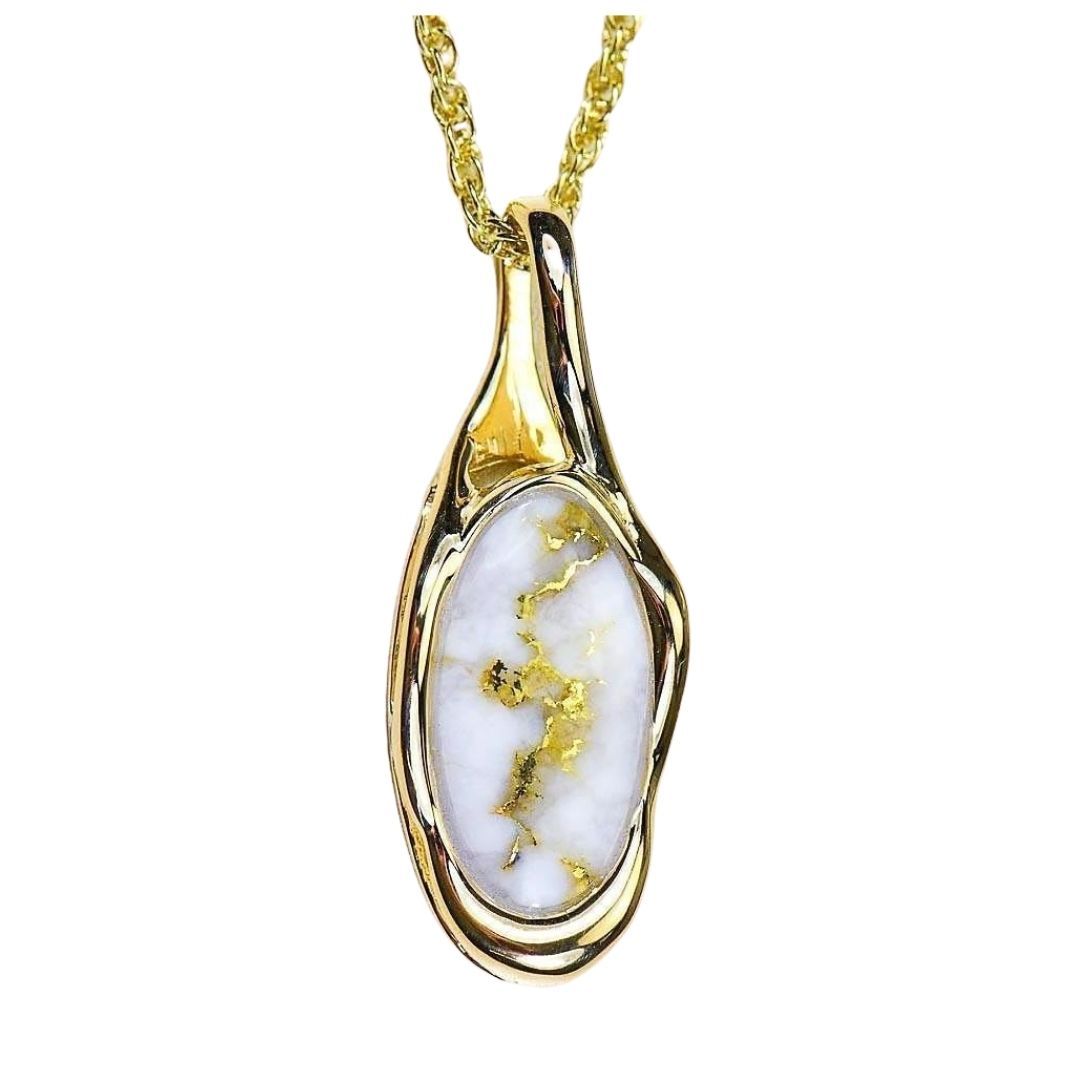 Gold Quartz Pendant - PN790QX-Destination Gold Detectors