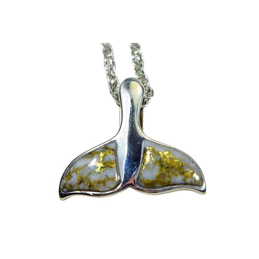Gold Quartz Pendant Whales Tail - PWT33HQSS-Destination Gold Detectors