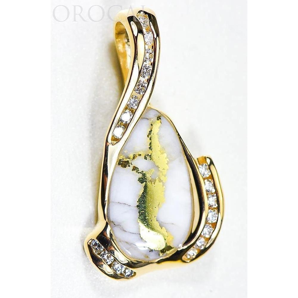 Gold Quartz Pendant with Diamonds - PDL106D38QX-Destination Gold Detectors