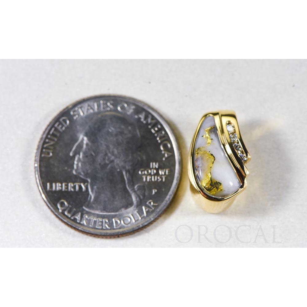Gold Quartz Pendant with Diamonds - PDL47SD8QX-Destination Gold Detectors