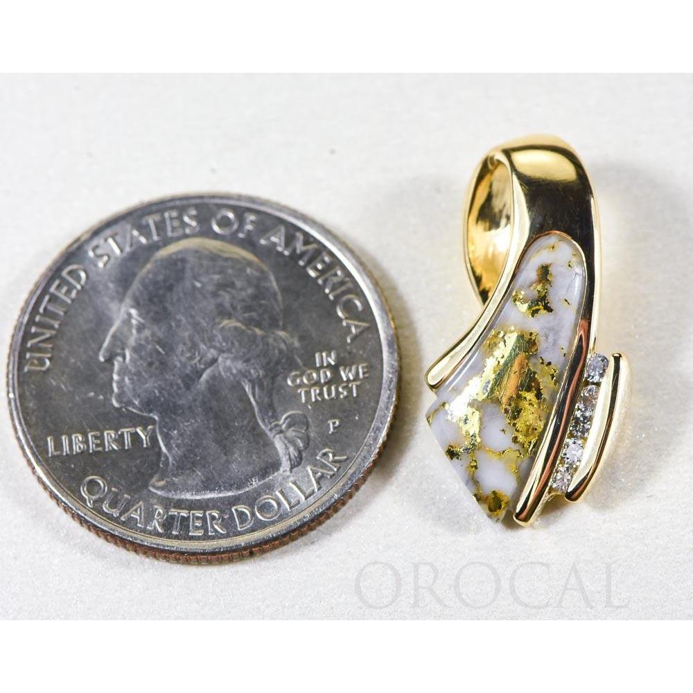 Gold Quartz Pendant with Diamonds - PDL4SD10QX-Destination Gold Detectors