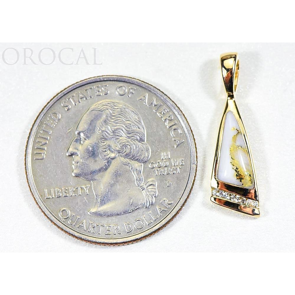 Gold Quartz Pendant with Diamonds - PN1058DQ-Destination Gold Detectors