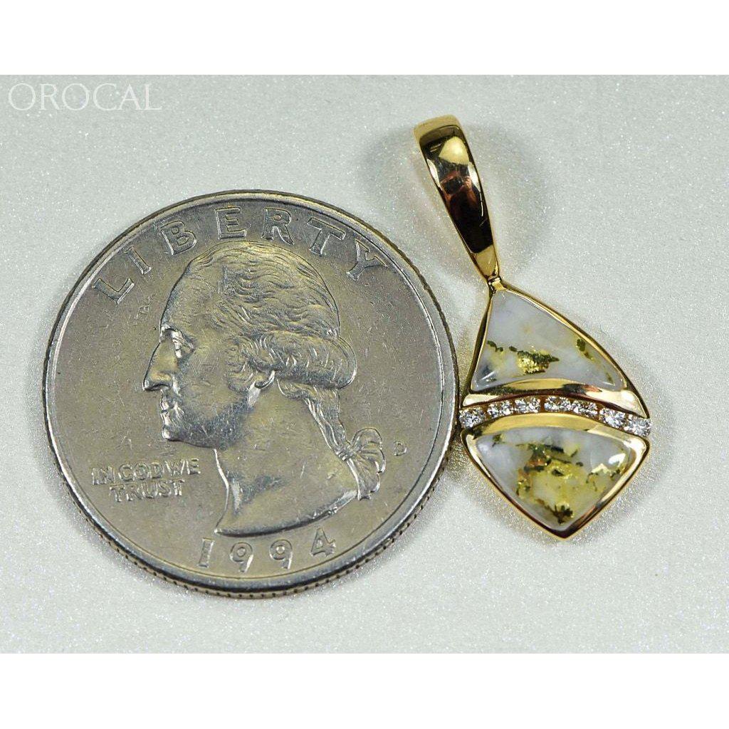 Gold Quartz Pendant with Diamonds - PN1071DQ-Destination Gold Detectors