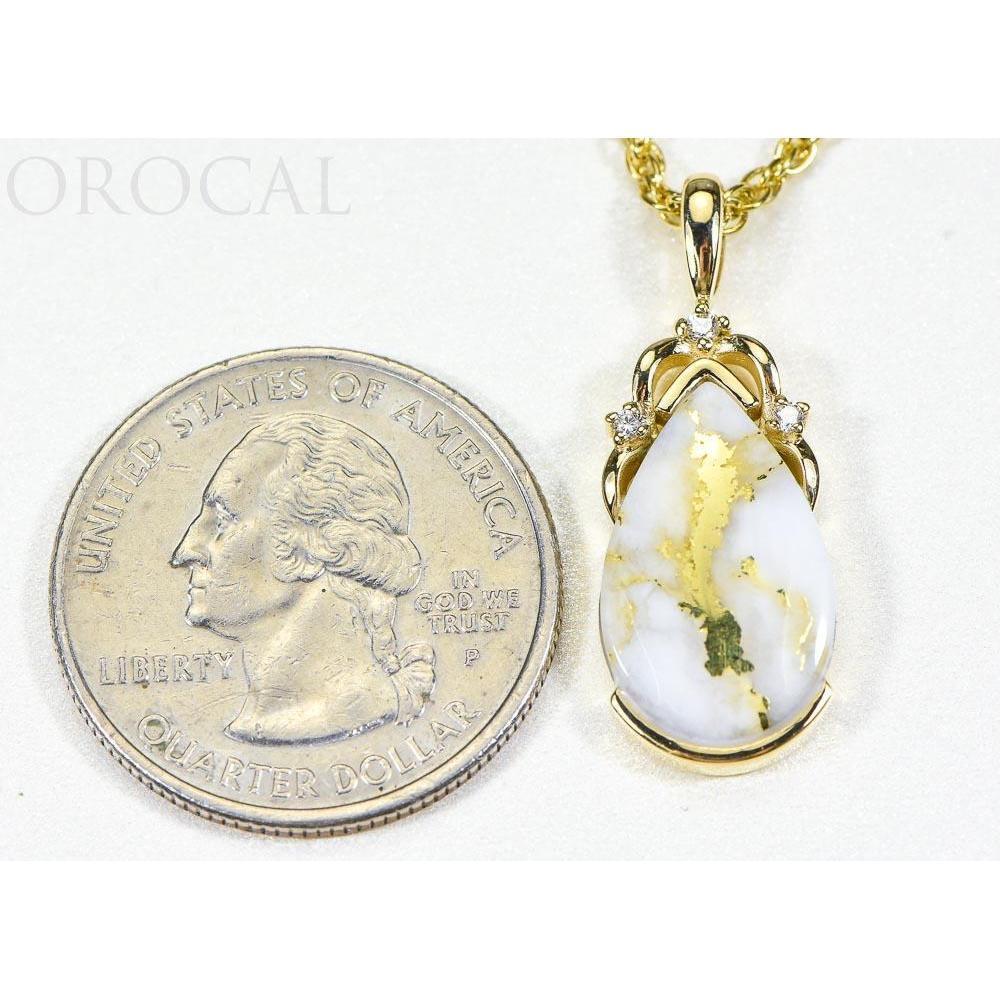 Gold Quartz Pendant with Diamonds - PN1132DQ-Destination Gold Detectors