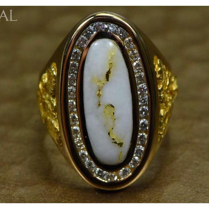 Gold Quartz Ring - RLL923D60Q-Destination Gold Detectors