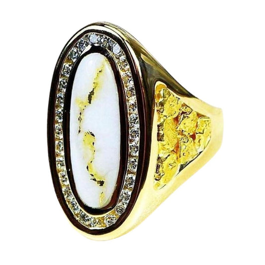 Gold Quartz Ring - RLL923D60Q-Destination Gold Detectors