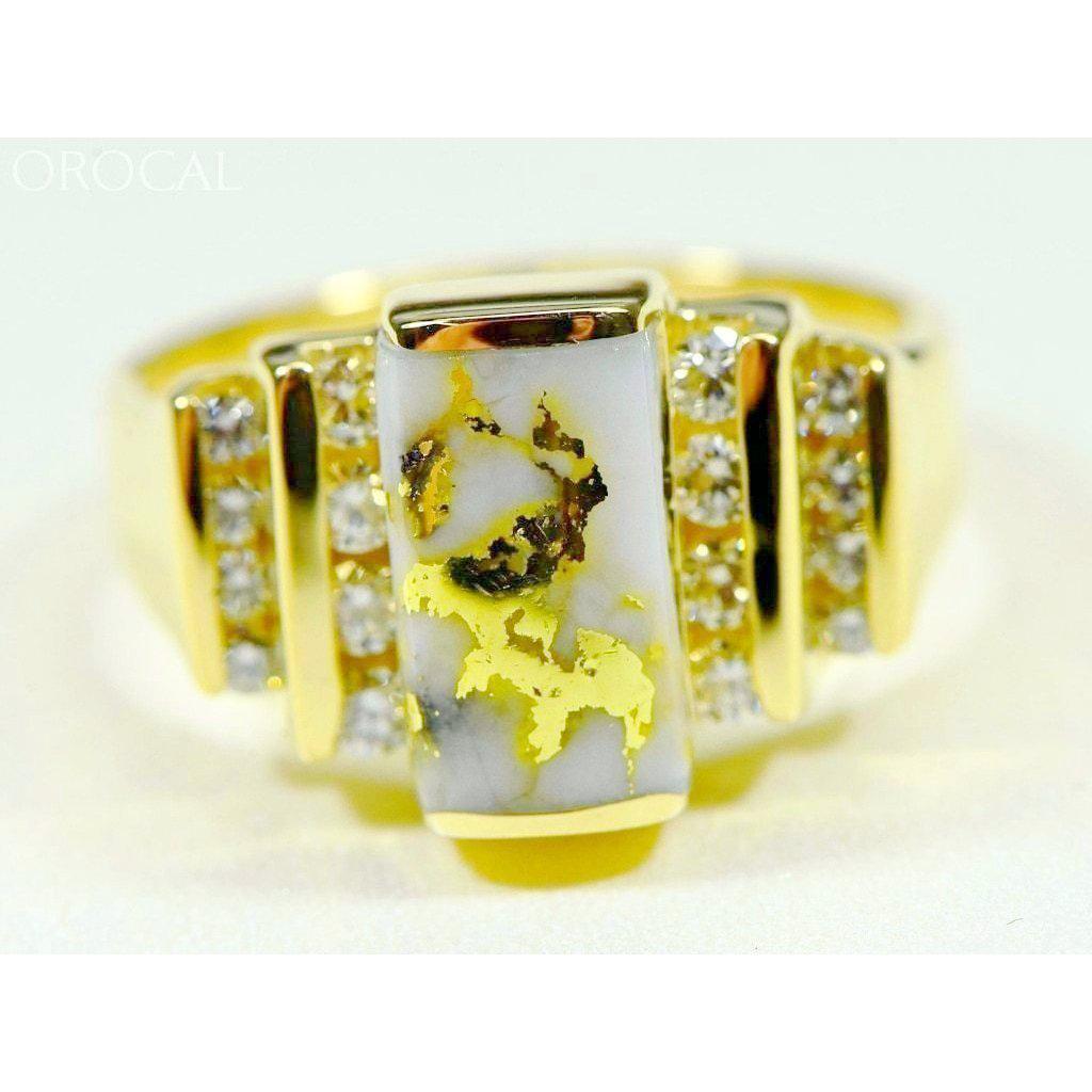 Gold Quartz Ring with Diamonds - RL639D48Q-Destination Gold Detectors