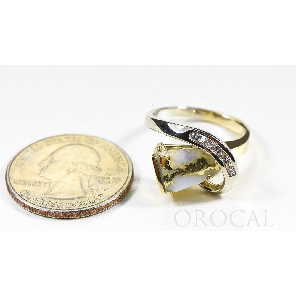 Gold Quartz Ring with Diamonds - RLDL34SDQ-Destination Gold Detectors