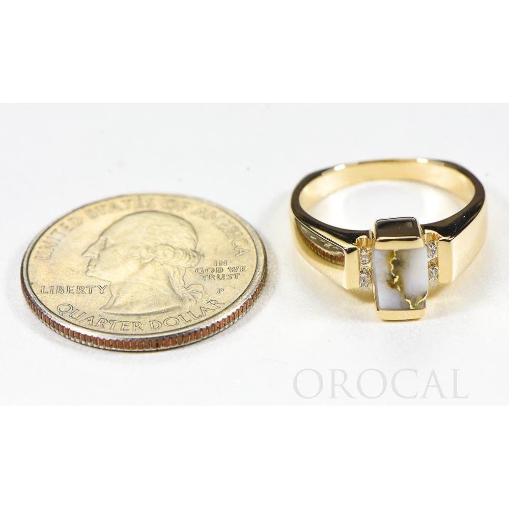 Gold Quartz Ring with Diamonds - RLDL50D12Q-Destination Gold Detectors