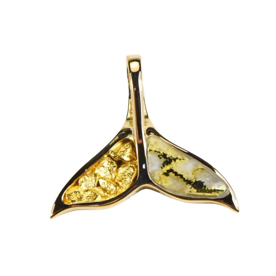 Gold Quartz Whales Tail Pendant - PWT41NQ-Destination Gold Detectors