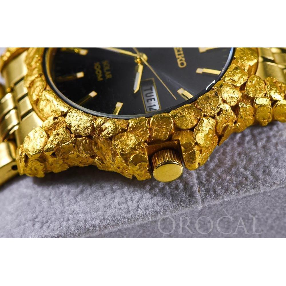 Seiko Gold Nugget Inlayed Solar Watch by Orocal-Destination Gold Detectors